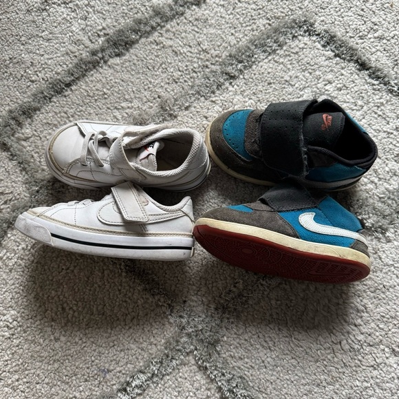 Nike sneakers bundle SB gray blue and white pair Velcro closure toddler boys 7 - Picture 1 of 7
